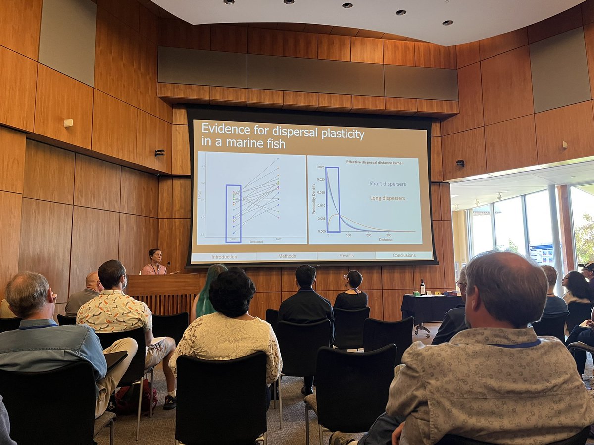 Corinne_MarSci's tweet photo. Great talk by @BustonLab member @robin_k_francis on how parents can influence offspring traits that are indicative of dispersal potential based on environmental quality. Always love seeing cool work coming out of my alma mater ❤️ #LFC45 @LFC45SANDIEGO @AFS_ELHS https://t.co/UXincLlK3Z