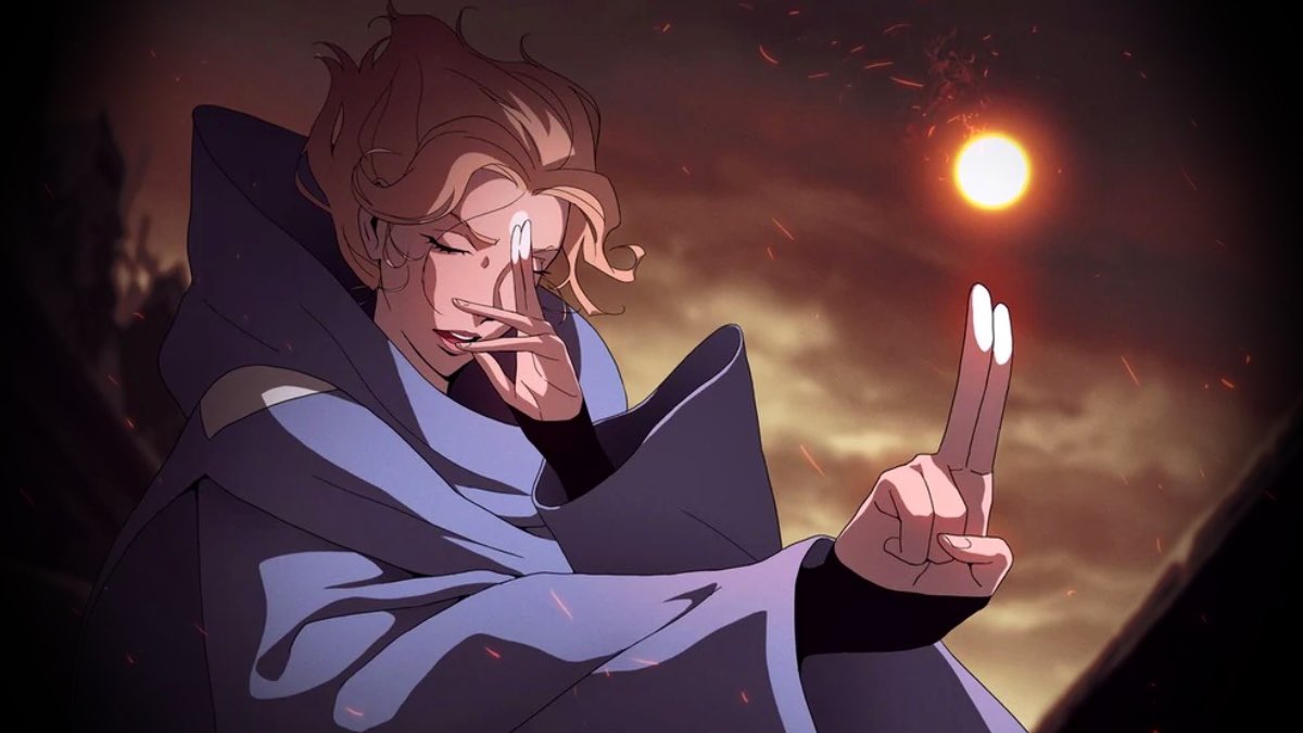 CastlevaniaOTD's tweet photo. Today's Netflix Castlevania character of the day is Sypha Belnades https://t.co/CSz2pxhHGZ