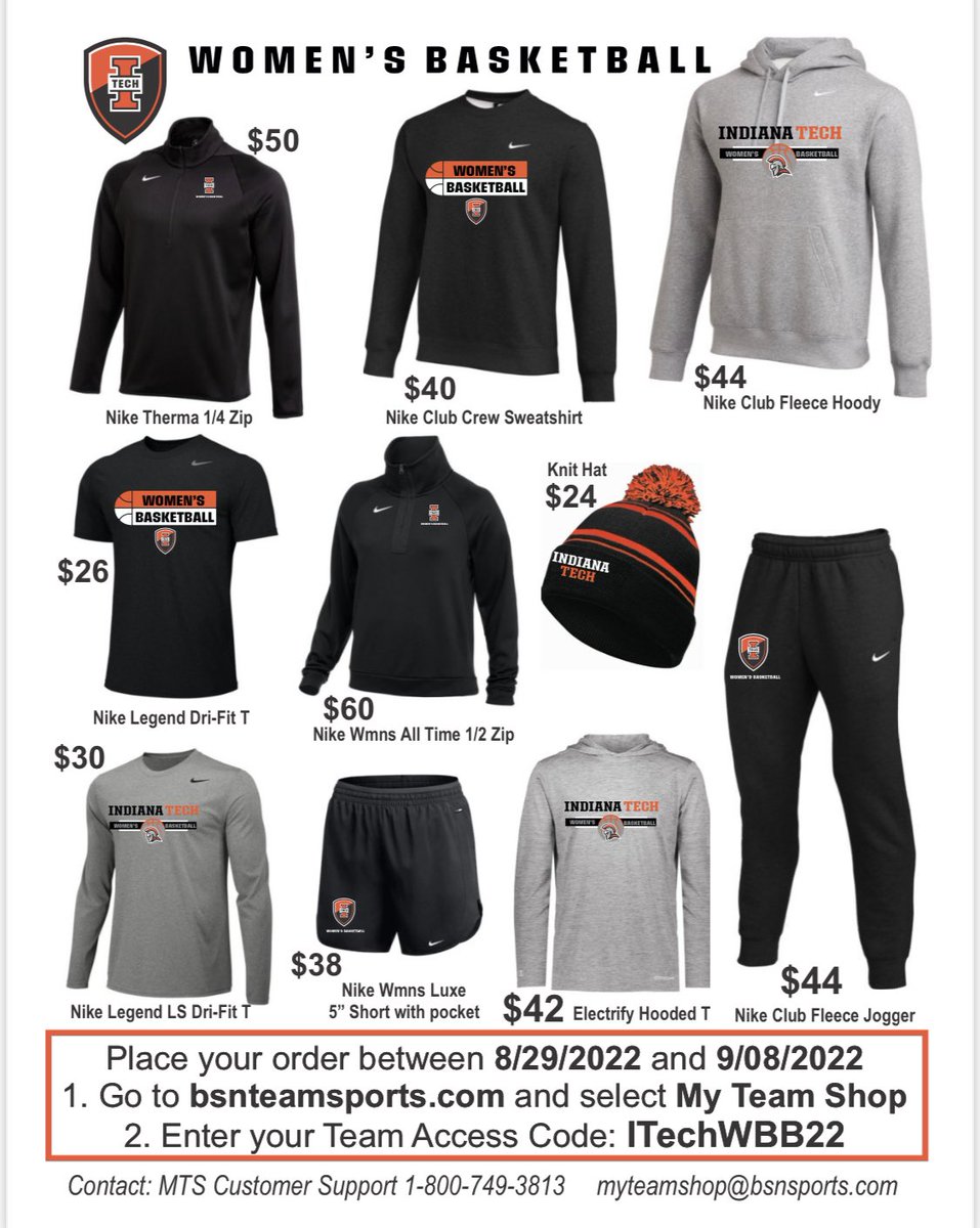Our Team Store is open!! Order your Women’s Basketball gear now! Click on the link below!! bsnteamsports.com/shop/ITechWBB2…