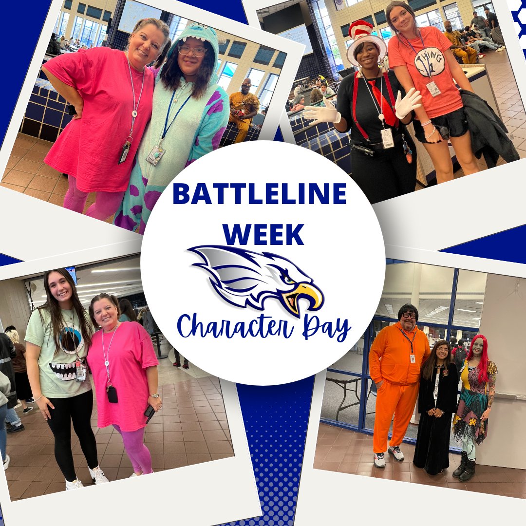 NewCaneyHS's tweet photo. Character Day at NCHS as we are gearing up for the Battle Line on 59! #ExpectExcellenceNCHS #ncisd #BattleLineon59 #NCHS_Eagles https://t.co/1wuv53KLzh