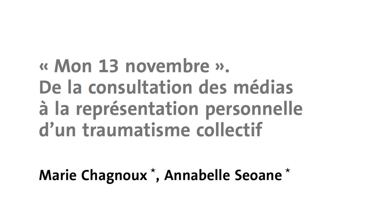 TempsDesMedias's tweet photo. La sidération qui a saisi les médias et leurs publics lors des attentats du #13Novembre a pu abolir les distances géographiques ou symboliques en faisant émerger une nation entière de "témoins par procuration médiatique", auxquels s'intéressent Marie Chagnoux et Annabelle Seoane. https://t.co/LYImH6hIBG