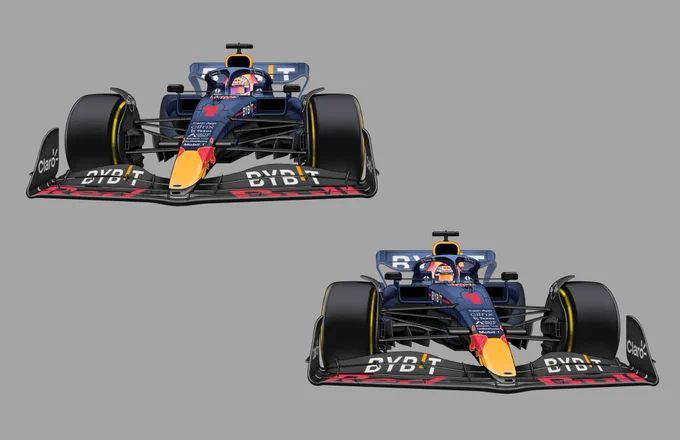 (5/6)In the late stage the poster was divided into two  Unleash the Lion (with Dutch national flag background) and the Grand Prix (with orange sea background). So the car was mirrored into two cpoies, with different helmet design. 