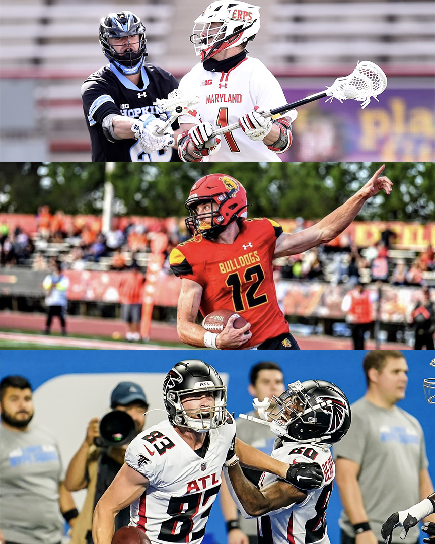 FOS's tweet image. In 2021, Jared Bernhardt won the Tewaarton Trophy as the nation's best lacrosse player.

He transferred to Ferris State for football, went undefeated at QB, and won the D-II national championship.

He started playing WR in May, and he just made the Atlanta Falcons' 53-man roster.