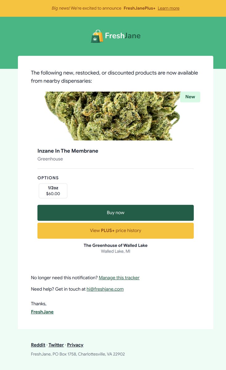 GetFreshJane's tweet photo. Curious what a FreshJane email notification looks like? https://t.co/X7KbJ5uqI4