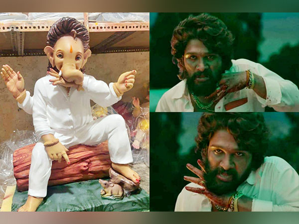 Allu Arjun craze hits Ganesh Chaturthi, fans welcome Pushpa Raj inspired Lord Ganesha idols 

Read @ANI Story | aninews.in/news/entertain…
#AlluArjun #GaneshChaturthi #PushpaRaj #LORDGANESHA