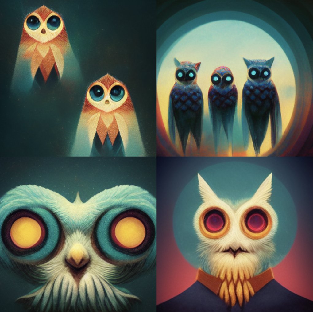 5th Dimension🦉 (@5thdimension_io) on Twitter photo GM Owlies! 🦉
Check this out! We typed "Owlies from the 5th Dimension" into the <a href="/midjourney/">Midjourney</a> AI art generator on their Discord. It produced some pretty neat pieces 👀
Check out their channel and show us what you generate!
#AIart #HOOTHOOT GM Owlies! 🦉
Check this out! We typed "Owlies from the 5th Dimension" into the <a href="/midjourney/">Midjourney</a> AI art generator on their Discord. It produced some pretty neat pieces 👀
Check out their channel and show us what you generate!
#AIart #HOOTHOOT