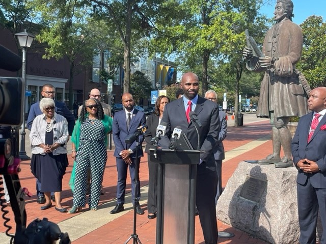 Attended a press conference where elected &amp; appointed State &amp; City Officials announced that <a href="/cityofPortsVA/">City of Portsmouth</a> has been awarded $19.3 mil through the Department of Transportation's Rebuilding American Infrastructure Sustainability &amp; Equity (RAISE) discretionary grant program.