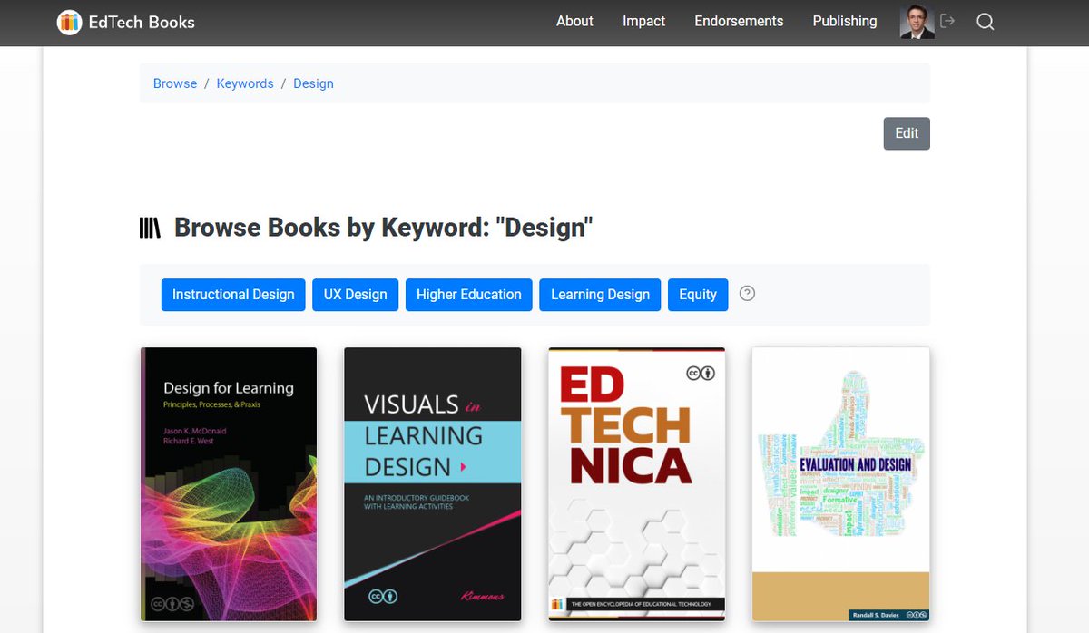 Just updated our keyword browser to show you related keywords. This is great for exploring topics of books and articles to find relevant materials. #edtech edtechbooks.org/keywords/educa…