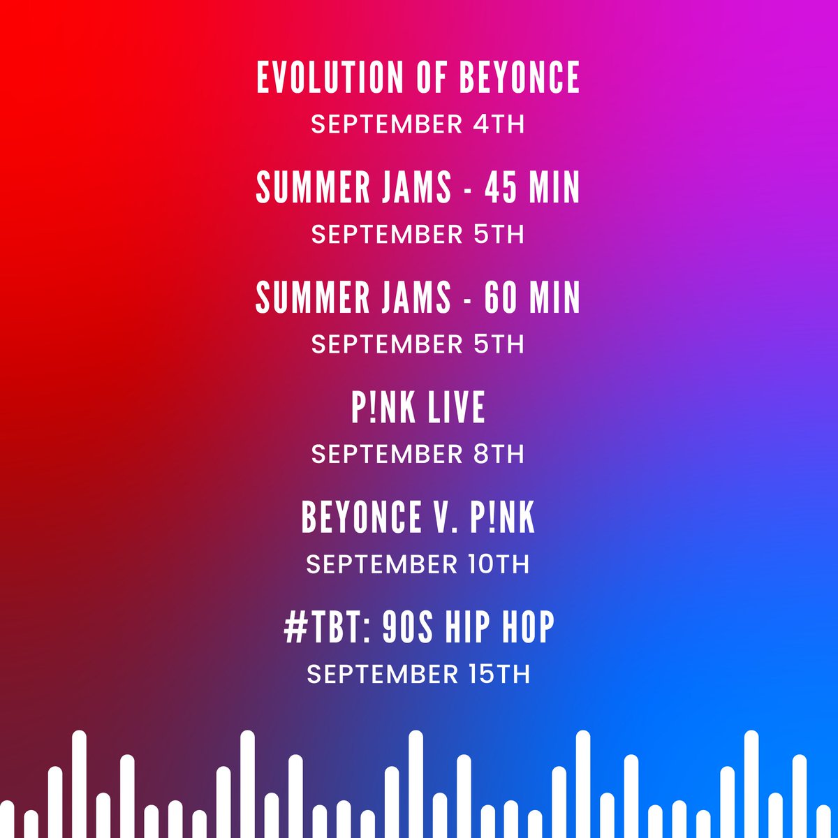 cyclebar's tweet photo. #tuneinturnup🎵

Introducing #cyclebeats theme rides! We're pumpin' up the volume and gettin' the party started this September with rides designed to celebrate your fav artists and genres!

Swipe to see this month's CycleBeats schedule and check in with your local studio to... https://t.co/ySUy4kMmue