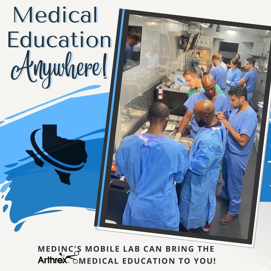 MedincT's tweet photo. Last week, our Mobile Lab was in Austin for a Hand & Wrist lab for the University of Texas at Austin Dell Medical School Residents! Our Mobile Lab has traveled across Texas to provide medical education for Health Care Providers!
#MedInc #Arthrex #MedicalEducation #Orthopedics https://t.co/kEiy3nQ3As