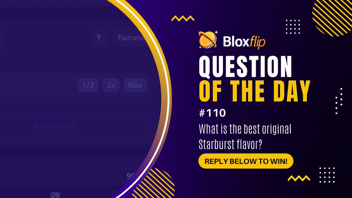 bloxflip's tweet photo. ❓ Question of the day ❓ #qotd

What is the best original Starburst flavor? 

Reply below for a chance to win our weekly 5,000 #robux #giveaway!
Follow us to win!
#bloxflip #roblox 👇 https://t.co/n7XeOnQ163
