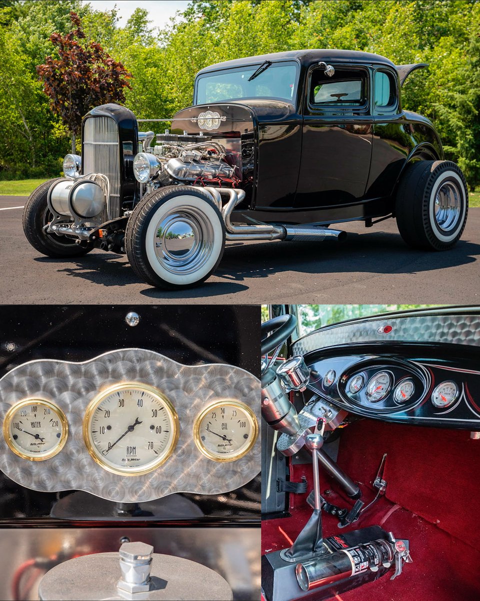 AutoMeter's tweet photo. Gauges are viewed inside and outside of the cab of this 1932 Ford. Have you seen a set of gauges in the engine compartment like this done before?
📸: @mecum
#1932ford #hotrod #ratrod #garagebuilt #traditionalhotrod #rustyrods #fordstreetrod #streetrodbuilt https://t.co/KPXAYyELA9