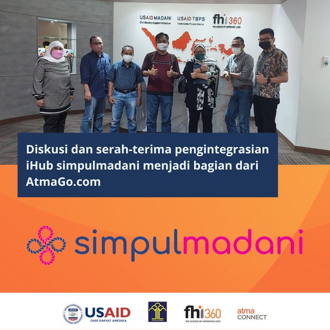 AtmaConnect's tweet photo. Milestone: Discussion and handover of iHub integration of @simpulmadani_  into the @AtmaGoApp 
- thank you @usaidindonesia and @fhi360 for entrusting Atma Connect with this responsibility! 
We are excited to take it on and help #neighborshelpneighbors https://t.co/EqwIE6IUP4