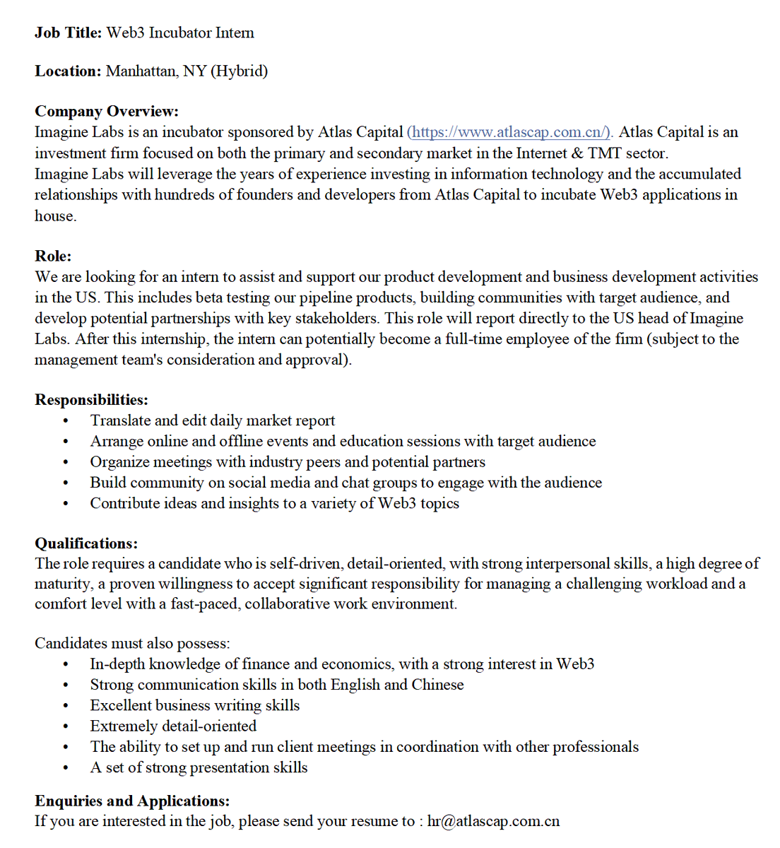 danielle11194's tweet photo. We are Hiring！！
Web3 Incubator Intern https://t.co/au43mH1i4P
