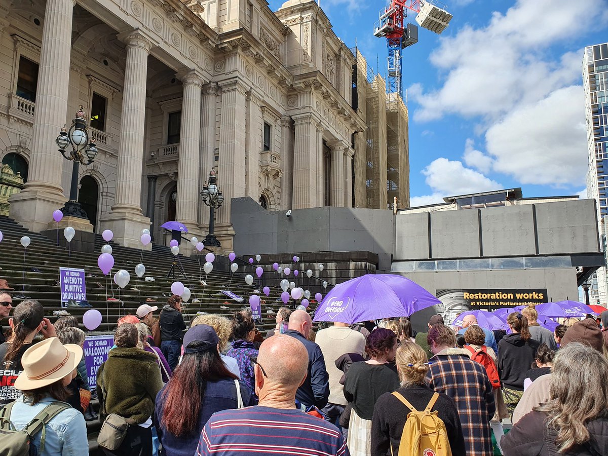 As part of a series of moving speeches at the #IOAD2022 rally, Sione Crawford of <a href="/HRV_Aust/">Harm Reduction Vic</a> argues that our drug laws are contributing to an #overdose crisis. "We need to take police and prisons out of our lives".