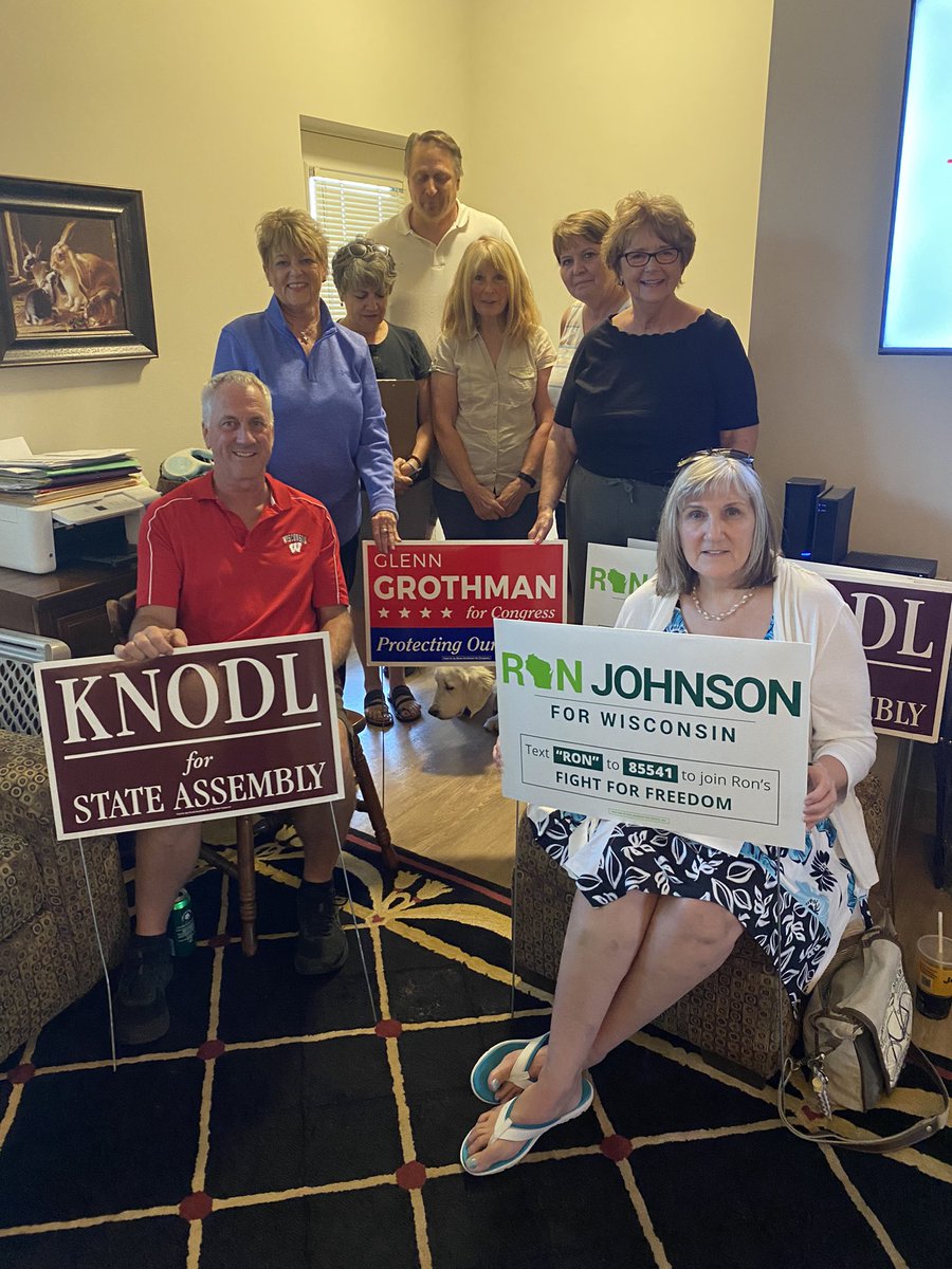 ElizabethWirth7's tweet photo. The Wisconsin Victory Team of Ozaukee County is going strong! Several great events were planned at our meeting. We also coordinated times for phone banking and knocking on doors.
Success!!🇺🇸🇺🇸🇺🇸🇺🇸🇺🇸🇺🇸🇺🇸
#LeadRight https://t.co/pI7cedkOcd