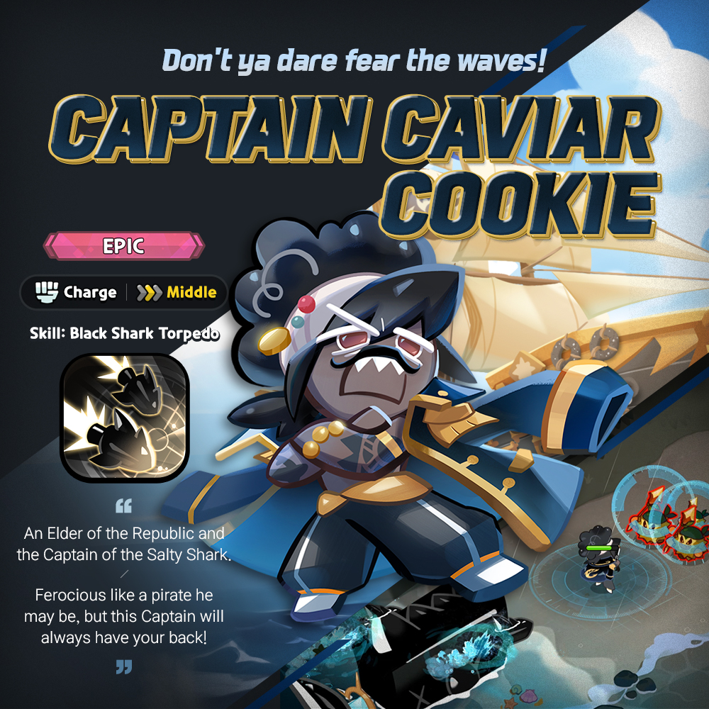 CRKingdomEN's tweet image. Swirling whirlpools and gigantic waves 🌊
Begin a new journey with new Cookies 🍪 to find the #LegendoftheDuskgloomSea!
Check out the next update preview ✨

🗺️ Black Pearl Islands
🏴‍☠️ #CaptainCaviarCookie
🔱 #BlackPearlCookie

#CookieRun #CookieRunKingdom