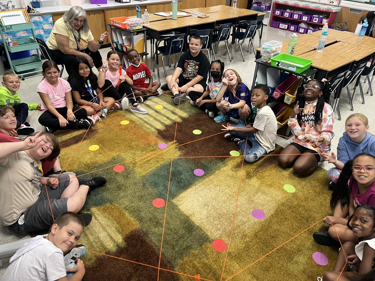 This morning we were able to connect as a class family through our yarn ball greeting! Love seeing our smiling faces! #TogetherWeSoar