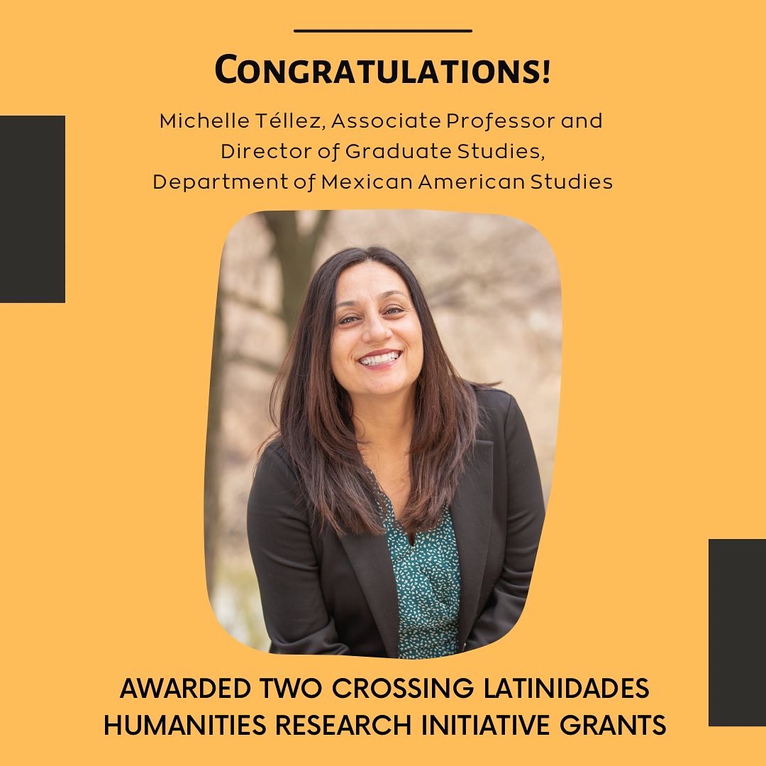 uarizonahsi's tweet photo. Congratulations to @MTellezPhD for being awarded two Crossing Latinidades Humanities Research Initiative Grants! Read the pics to learn more about Dra. Téllez and about the two projects funded! https://t.co/U4qivnCqQW