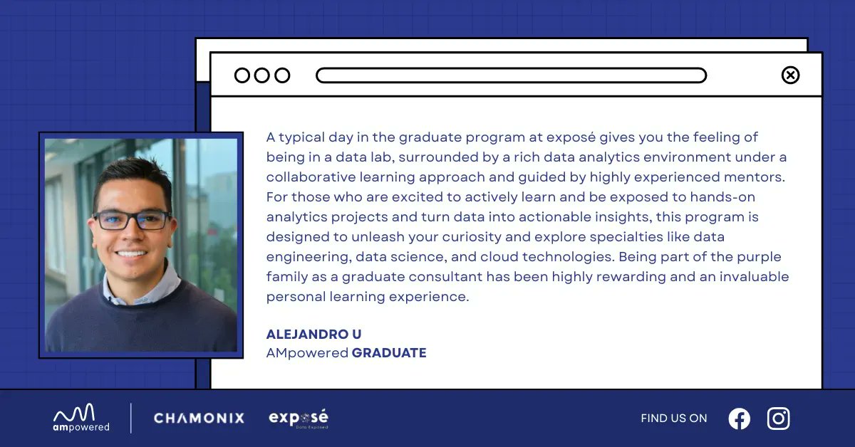 ExposeData's tweet photo. Starting a career as a graduate can be daunting, which is why our graduate program provides as much support as possible to grow professionally with the help of our talented mentors. Alejandro shares his story whilst a graduate at exposé
#graduate #graduatejobs #AMpowered https://t.co/Y56JQCBSf8