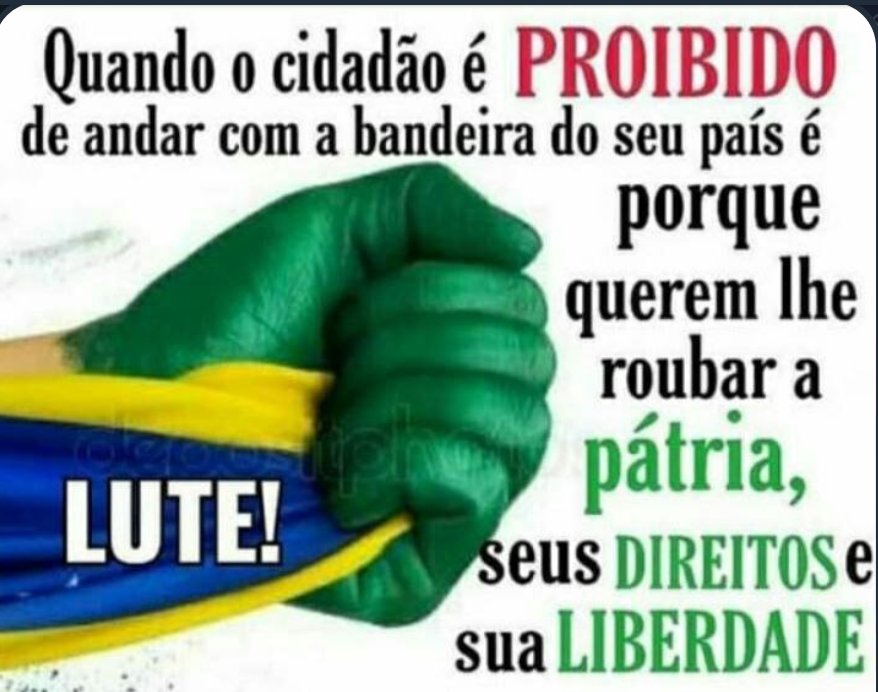 SarahConceio9's tweet photo. Já tentaram nos calar de várias formas, primeiro nossa bandeira, depois nossa roupa verde e amarelo, agora nossa liberdade de expressão, e não demora e se deixarmos nossos votos. Não iremos permitir! 
7 - SETEMBRO TODOS NAS RUAS POR NOSSA LIBERDADE! PORQUE JUNTOS SOMOS FORTES 💪 https://t.co/oava4Df99n