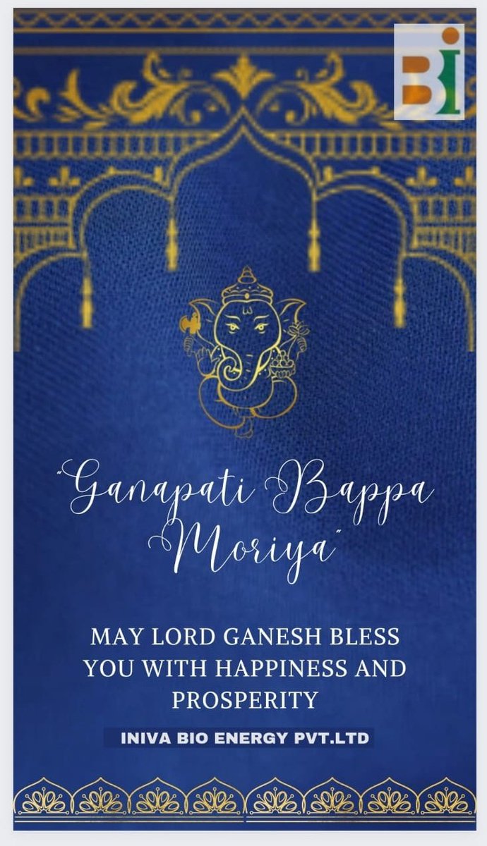 INIVAIBE's tweet photo. May Lord Ganesha bestow you with power, destroy your sorrows, and enhance happiness in your life. Happy Ganesh Chaturthi!!
#Ganesha,#GaneshChaturthi,
#iniva https://t.co/rVO0YH1sTw