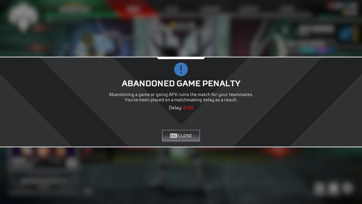 Wrecktic's tweet photo. How you gonna hit me with a penalty for my game crashing???? Uncool @PlayApex https://t.co/PQlpRjrR9X