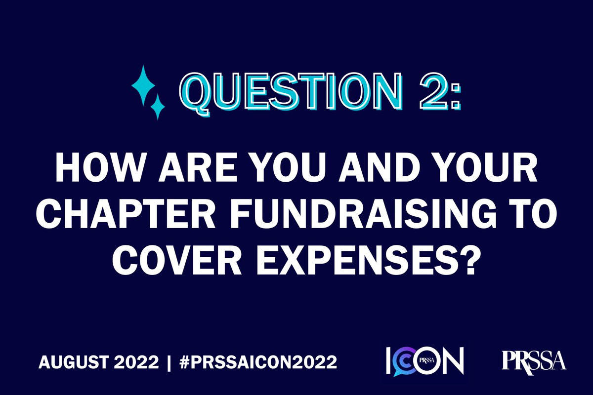AlexandriaDel1's tweet photo. Q2: How are you and your Chapter fundraising to cover expenses? @PRSSANational #PRSSAICON2022 #PRSSA https://t.co/tfTYZyyGGa