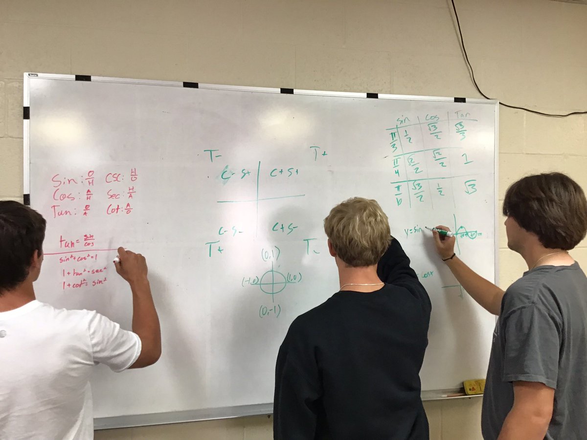 StephanieDunc30's tweet photo. A0 we did some VNPS whiteboard work in Calc to list everything we knew about trig! Also did non-curricular puzzles in the first days. Happy with random groupings and regrouping often #BuildTC https://t.co/JPsIXua8Kc