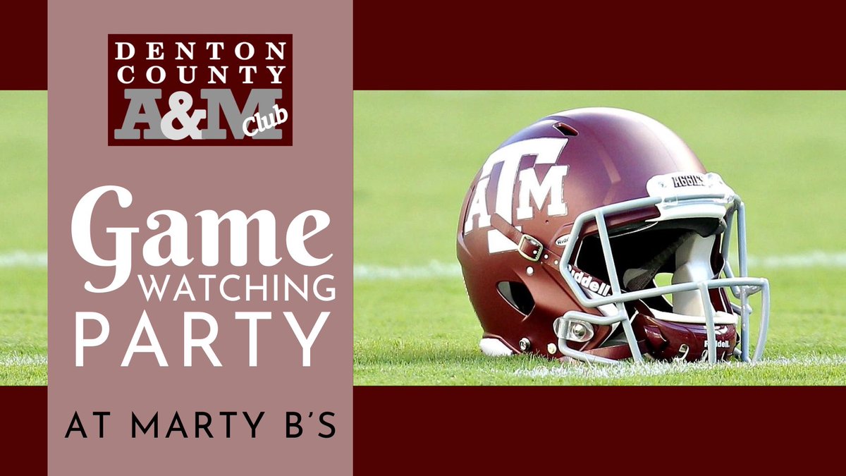 dentoncountyags's tweet photo. Meet the Denton County Aggies at Marty B’s this Saturday, September 3rd to watch the Aggies BTHO Sam Houston St.👍🏈 https://t.co/A0OF10NsOI