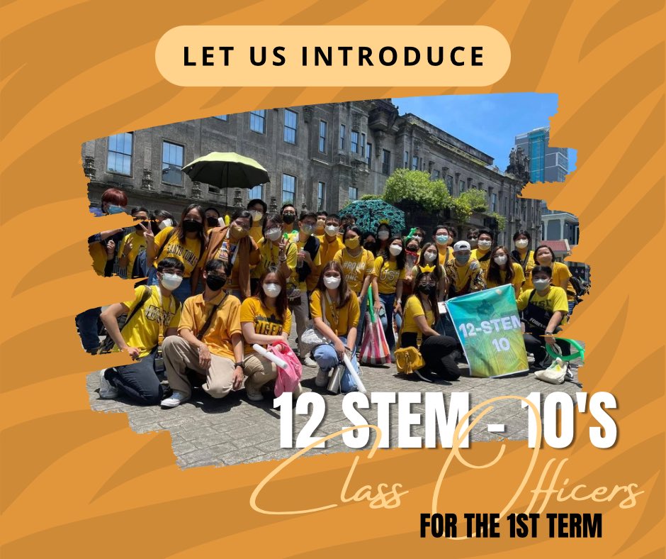 STEMASIN010's tweet photo. Talk about Crazy Beautiful People.📸🤪

Check out the STEMazing Officers of 12STEM-10 for the first semester of the academic year 2022-2023. We stand confident and happy to serve you.💛

Laugh as you scroll, rawr!🐯

Caption by Aileen Julian
Pubmat by Portia Roño https://t.co/M4eRt7J3Wm