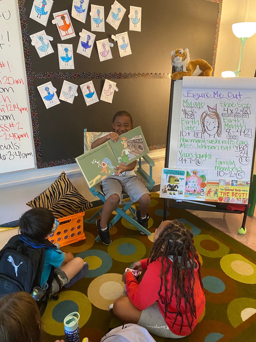 LJohnsonTeacher's tweet photo. “Miss J., can I read like you do to the class?” ❤️ @3TrailsTigers @ISDSchools #isdstrong #isd2ndgrade #kcedu @MoWillems https://t.co/eKAOmLpKS0