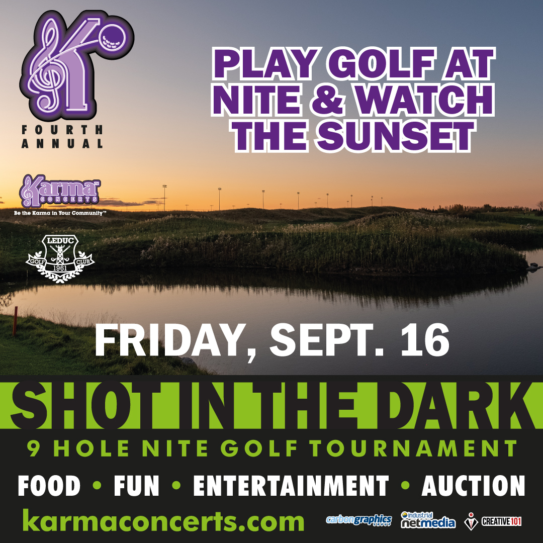 Have you ever golfed at nite? We are SOLD OUT but register for our waitlist. 🌙⛳️ Register here to be added. bit.ly/3Rq1DoD

#KarmaConcerts #KarmaLeduc #bethekarma #thatskarmababy #karma2022 #Leduc #karmakids #localkidsbenefit #I_saw_that #forthekids #KarmaGolf
