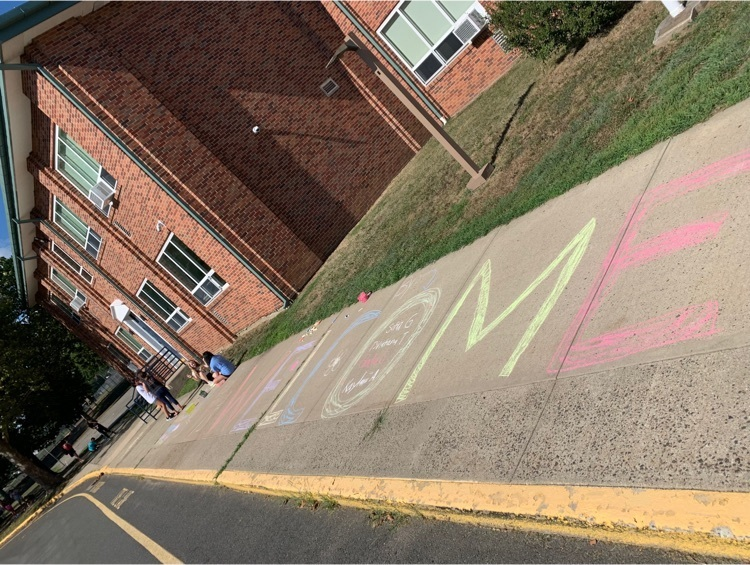 HarborsideMS's tweet photo. Thank you to some of our student leaders who “chalked the walk” today, creatively welcoming tomorrow’s incoming 6th, 7th, and 8th grade students! They are planning a year filled with fun community building events! Let’s get ready for an incredible 22-23 school year, Harborside! https://t.co/8z7af0pUWG