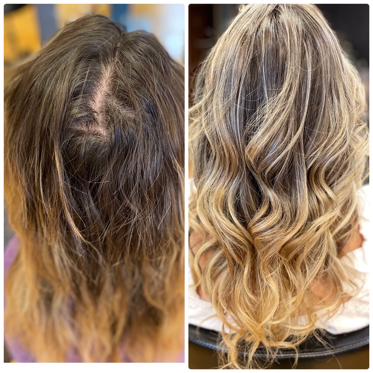 After months of outgrowth, we are happy to see this head of hair transformed!🤩 Hair by Kayla #aveda #avedacolor #hair #haircolor #balayage