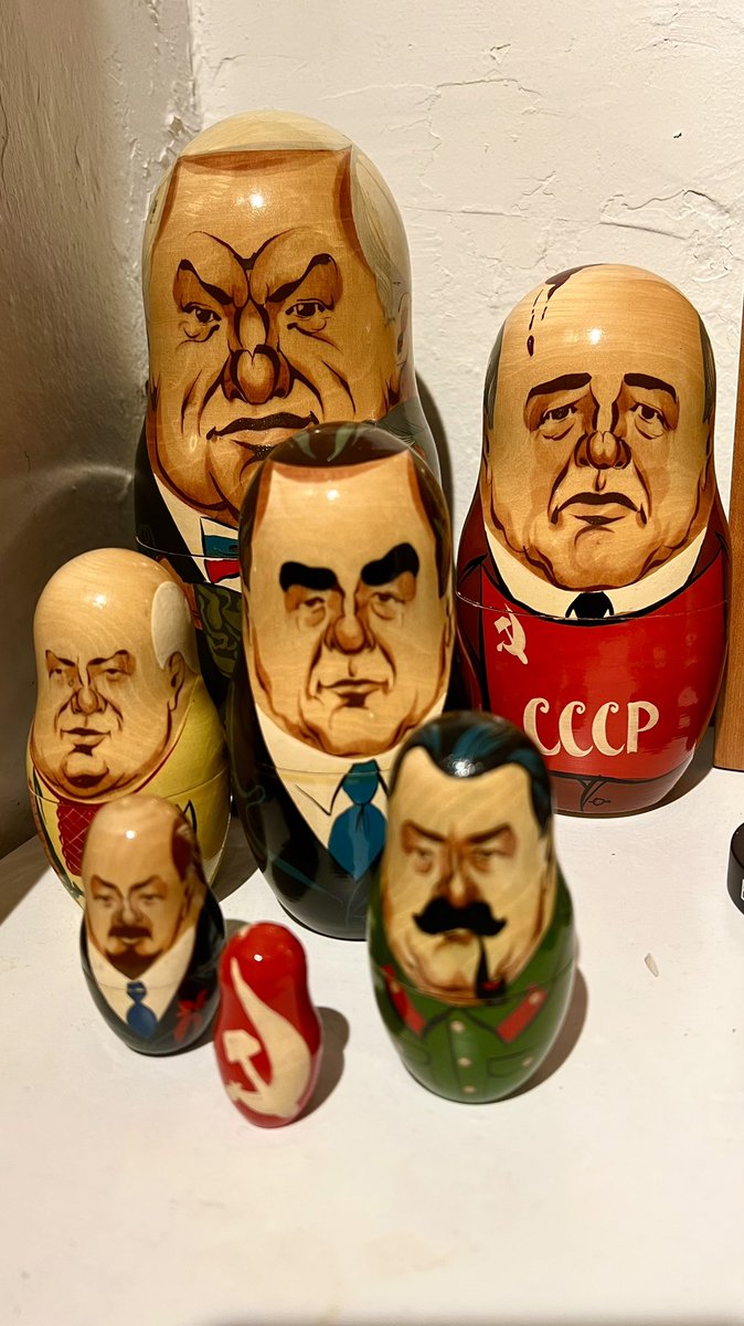 derekpretto's tweet photo. The prophecy of my Russian Nesting Dolls has played its last note… Good-bye, Gorbi! The Cold War was fun with you in it… New collection to come. So far just one doll, albeit repeated many times. You know, “re-election.” https://t.co/F2RGLHbUPZ