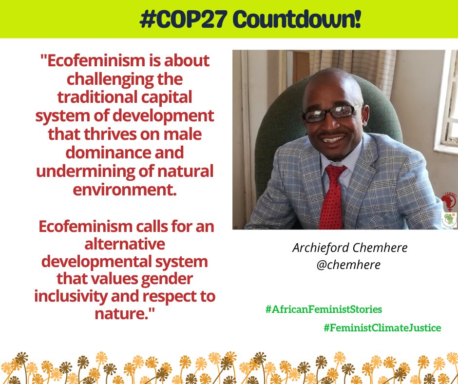 FemnetProg's tweet photo. "Ecofeminism is about challenging the traditional capital system of development that thrives on male dominance and undermining of natural environment." https://t.co/86nyyrG10t