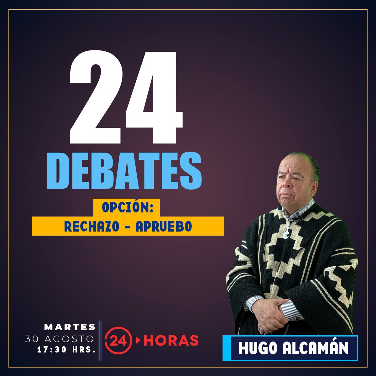 Hoy nuestro presidente nacional estará en el programa #24Debates de <a href="/24HorasTVN/">24 Horas</a> para analizar la propuesta de nueva constitución que será votado el próximo domingo. ¡Te esperamos! 📺