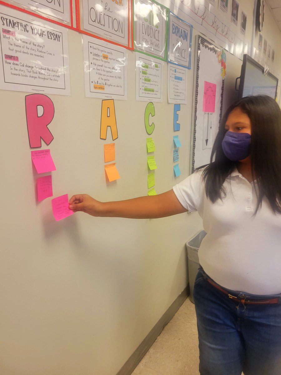 OESFifth108's tweet photo. Mrs. Melendez's class having so much fun using the RACE writing strategy for text evidence. 🤩💚🙌✍️ https://t.co/rTxY9UL9tN