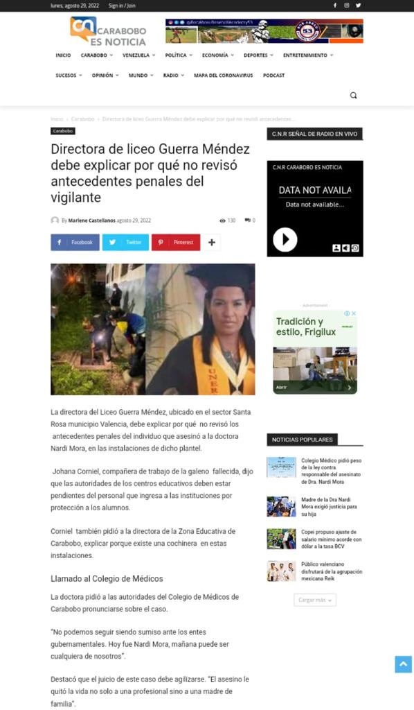 nimer_edith's tweet photo. @TarekWiliamSaab @MinpublicoVEN Exigimos justicia para el atroz crimen de nuestra colega Nardi @maduro_en @rafaellacava10 #NiUnaMenos https://t.co/GoHZ6Y9PSk
