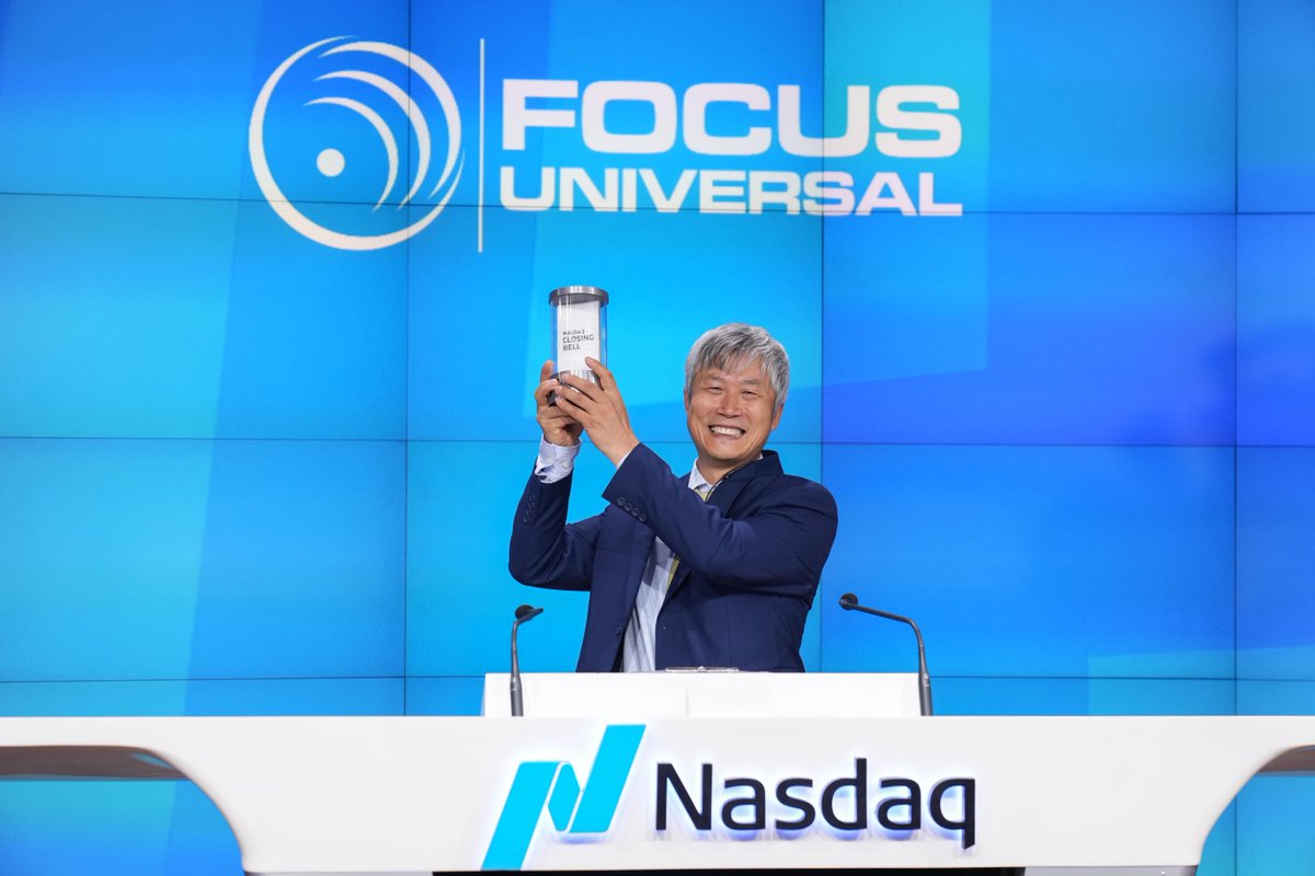 Focus on <a href="/Focus_FCUV/">Focus Universal</a> as they celebrate their 1️⃣ year listing anniversary at the <a href="/NasdaqExchange/">Nasdaq Exchange</a> Closing Bell! 🎉🛎

$FCUV is a provider of patented hardware and software design technologies for Internet of Things (“IoT”) and 5G telecommunications. #NasdaqListed