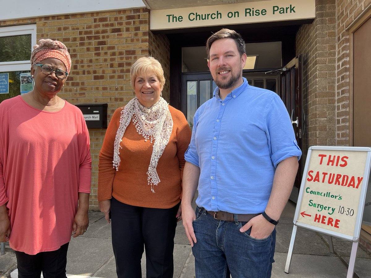 CllrSamGardiner's tweet photo. We will be holding our Local Councillor Surgery this Saturday (3rd Sept) at Rise Park Church at 11am ~
Everyones welcome to come and talk about any local issues you may have #NotJustElections #AllYearAround🌹 https://t.co/dVJb9mwVyY