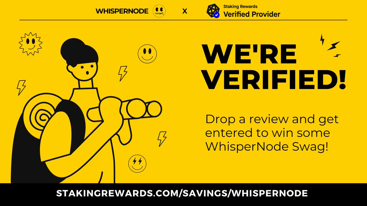 BK_MovementLab's tweet photo. @WhisperNode is now a verified staking provider on @StakingRewards!
We'd love if our delegators took a second to go drop a "like" + review on our page. There might even be some swag drops for some lucky reviewers 🤐
$SCRT $KUJI $STARS $OSMO $ATOM $JUNO $EVMOS $AXL $CHEQ $DVPN https://t.co/zp6baAUBYj