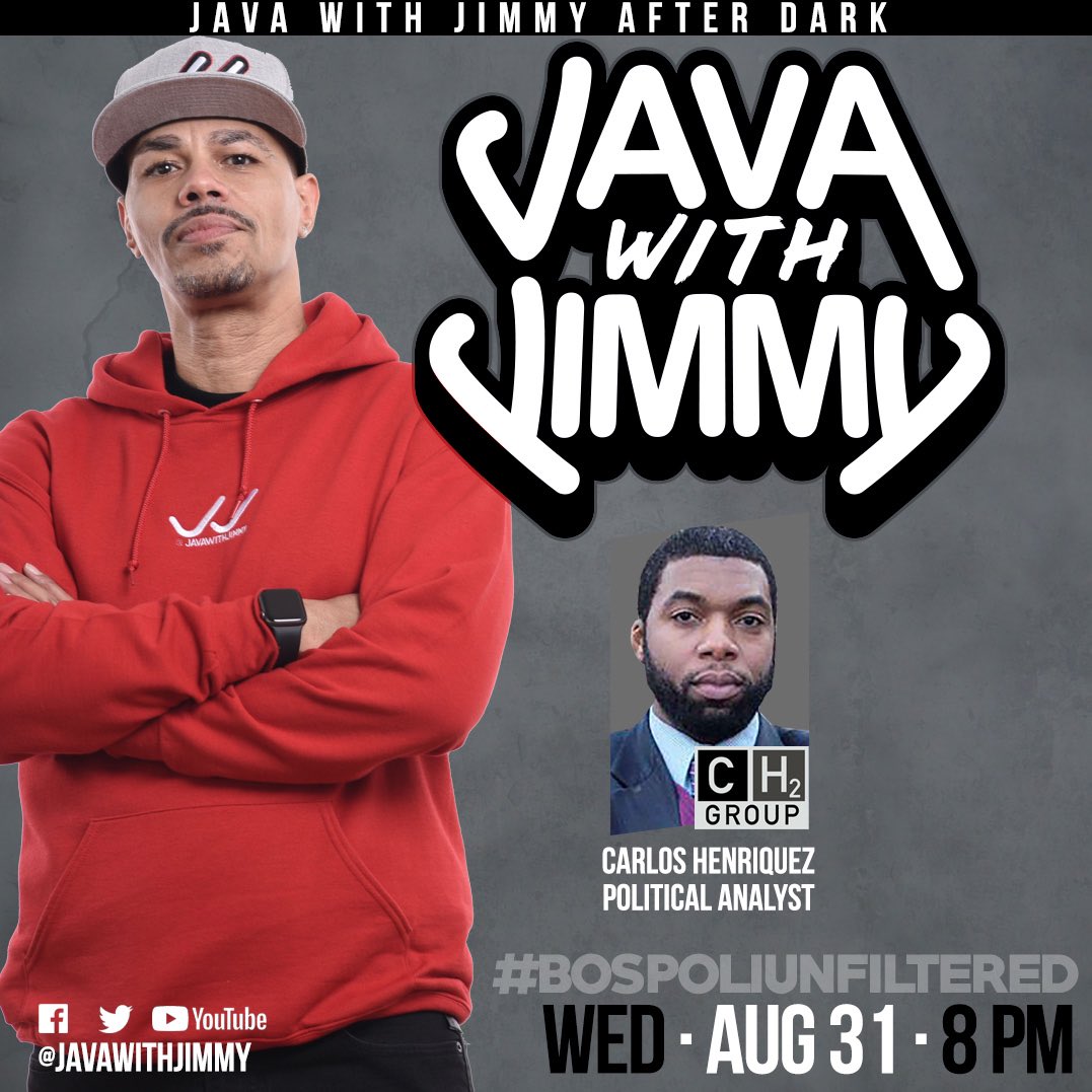 javawithJimmy's tweet photo. Listen!!! Well watch but … ygmp
We’re serving some #stongbrew for a special #javaAfterDark tomorrow evening w/Political Analyst @RepHenriquez
We're discussing all things #bospoli #massandcass the DAs race, the AG, Sec of State & the State Sen/Rep races, racism & more!!! https://t.co/d2u70CWyWH