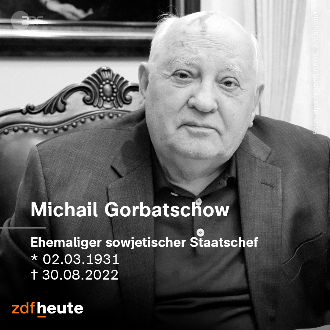 ZDFheute's tweet photo. +++ Eil: Michail Gorbatschow gestorben https://t.co/iCH1MLnFFo