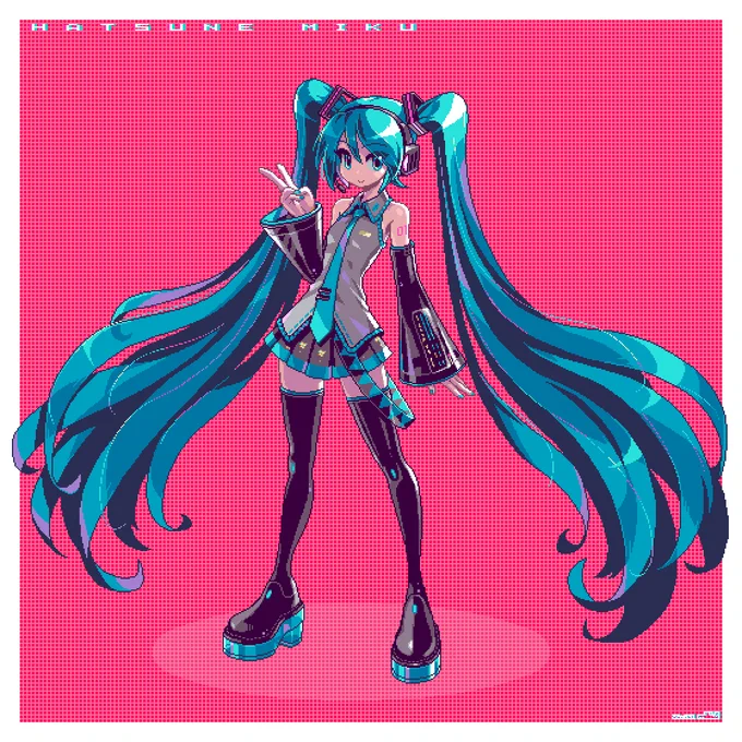 #初音ミク #初音ミク生誕祭2022 #初音ミク誕生祭2022 #ドット絵 #pixelart お誕生日おめでとうございます!久しぶりに大きいミクちゃんのドット絵を描きました 