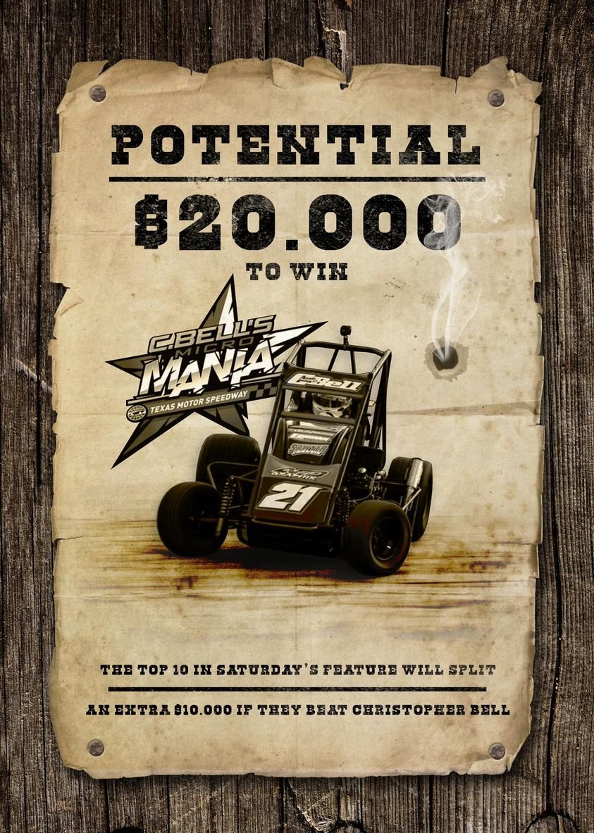 POWRi_Racing's tweet photo. Bounty Bonus Added to C.Bell's Micro Mania at Lil' Texas Motor Speedway. Read More: https://t.co/T2fCdfR82U https://t.co/qx83h6Smug