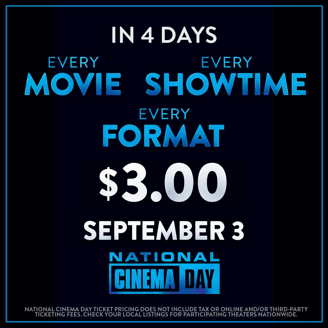 PlazaAtlanta's tweet photo. THIS SATURDAY (9/3) IS NATIONAL CINEMA DAY, Y'ALL! You read that right, it's $3 for every movie, every showtime and every format! This Saturday only! Tickets + schedule are available via link in bio. 

#plazaatlanta #independenttheatre #nationalcinemaday #threedollarmovies https://t.co/MPkO0wIVah
