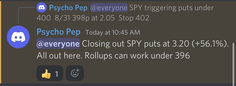 Todays Play😈

🟢 $SPY 398p went $2.05 -> $3.20 (+56.1%)

Solid day to take advantage of recent weakness