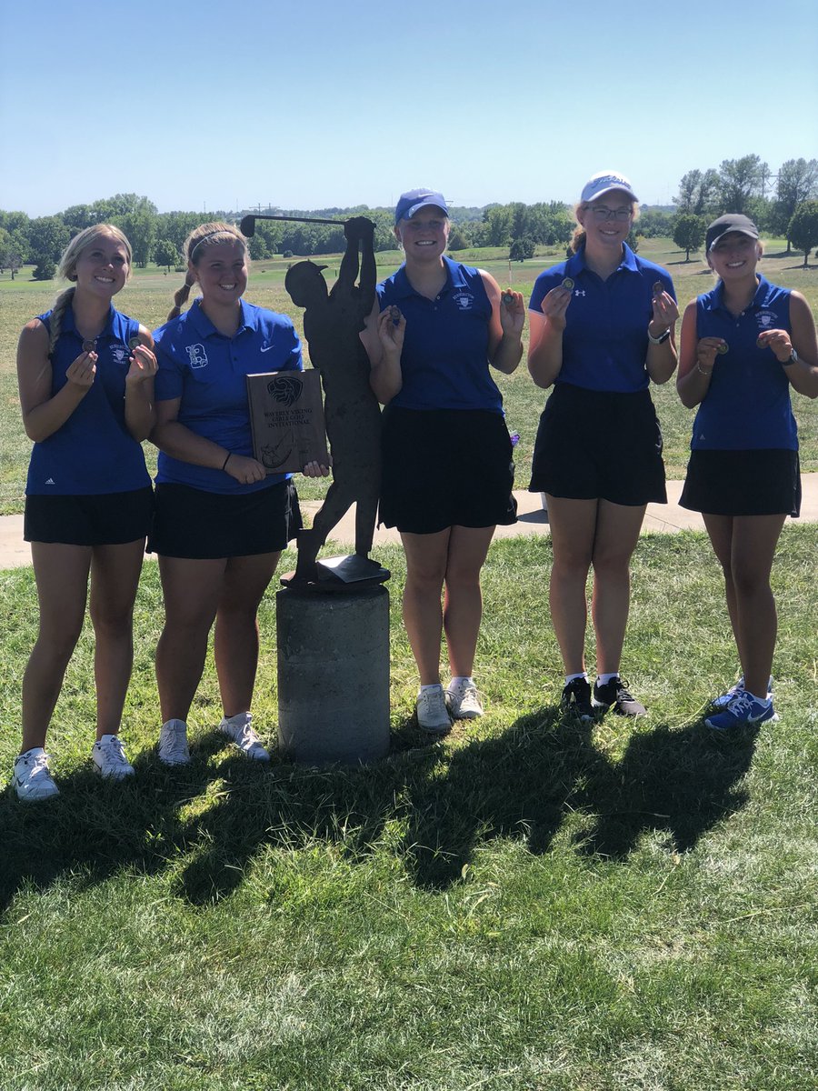 BennHSgirlsgolf's tweet photo. The badgers win the Waverly Invite today with a score of 344 (new school record). All 5 girls medaled today!

Savannah McFalls - 15th (95)
Alexis Keatts - 12th (94)
Emma Foland - 7th (85)
Payton Morgan - 5th (83)
Kennedy Anderson - 4th (82)

Great job ladies!!! https://t.co/fmiCyxT8Ty